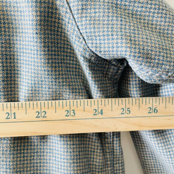 Orvis Mens Blue Long Sleeve Houndstooth Preppy Carear Button Up Shirt Size XLT - Picture 7 of 10